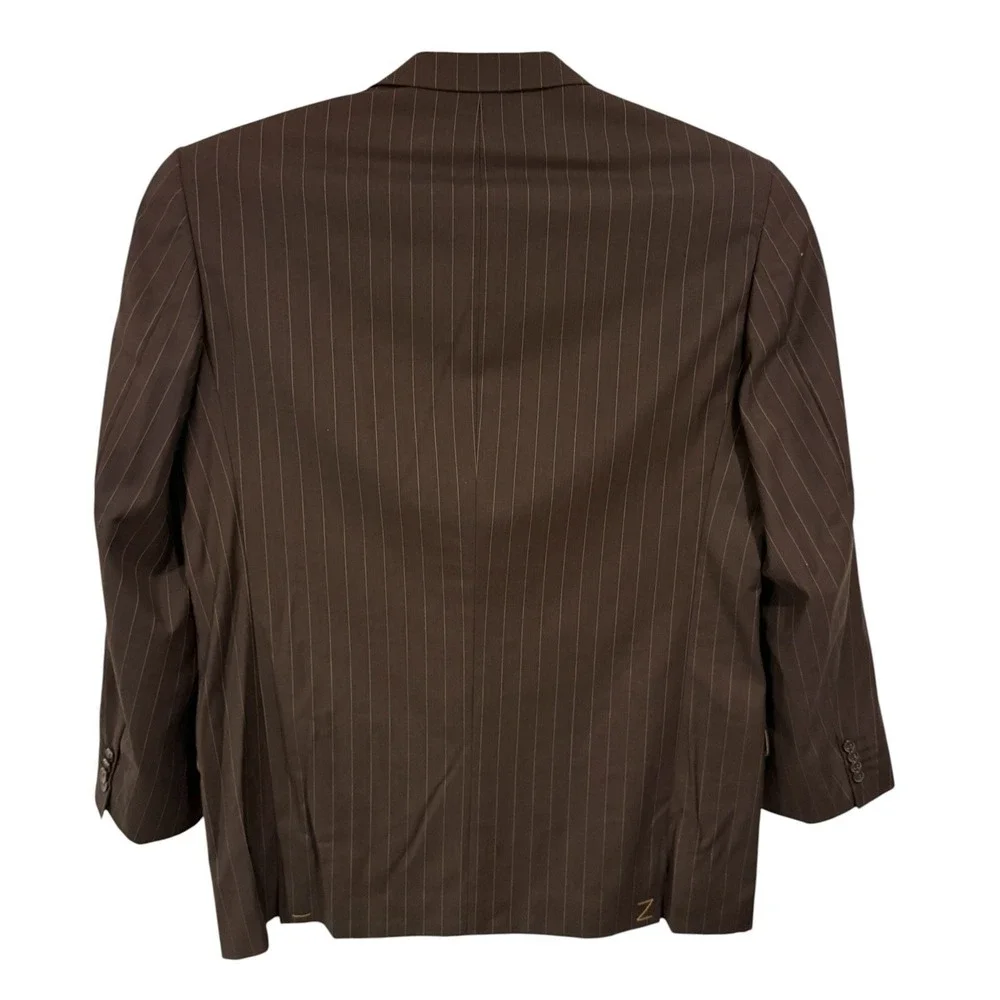 NWT Steve Harvey Modern Classics Striped Blazer 44R Super 120s Merino Wool